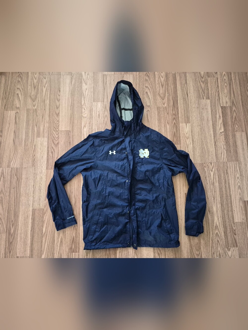 Under Armour Storm Notre Dame Men's Blue Hooded Rain Jacket